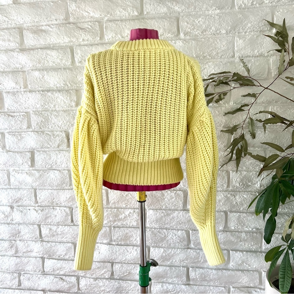 Zara Sweater Women's Pale Yellow Chunky - Picture 8 of 9